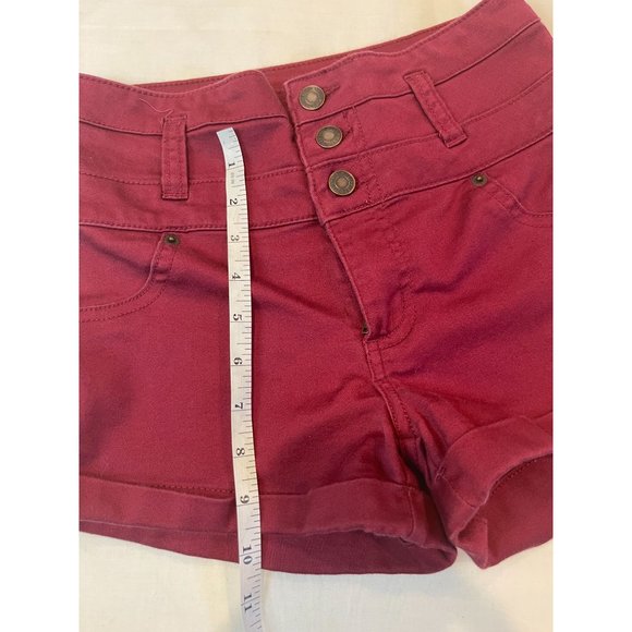 Mossimo Women's High Waist Shorts Button Fly High Rise F16958625 Red Size 4/27 - Picture 4 of 10